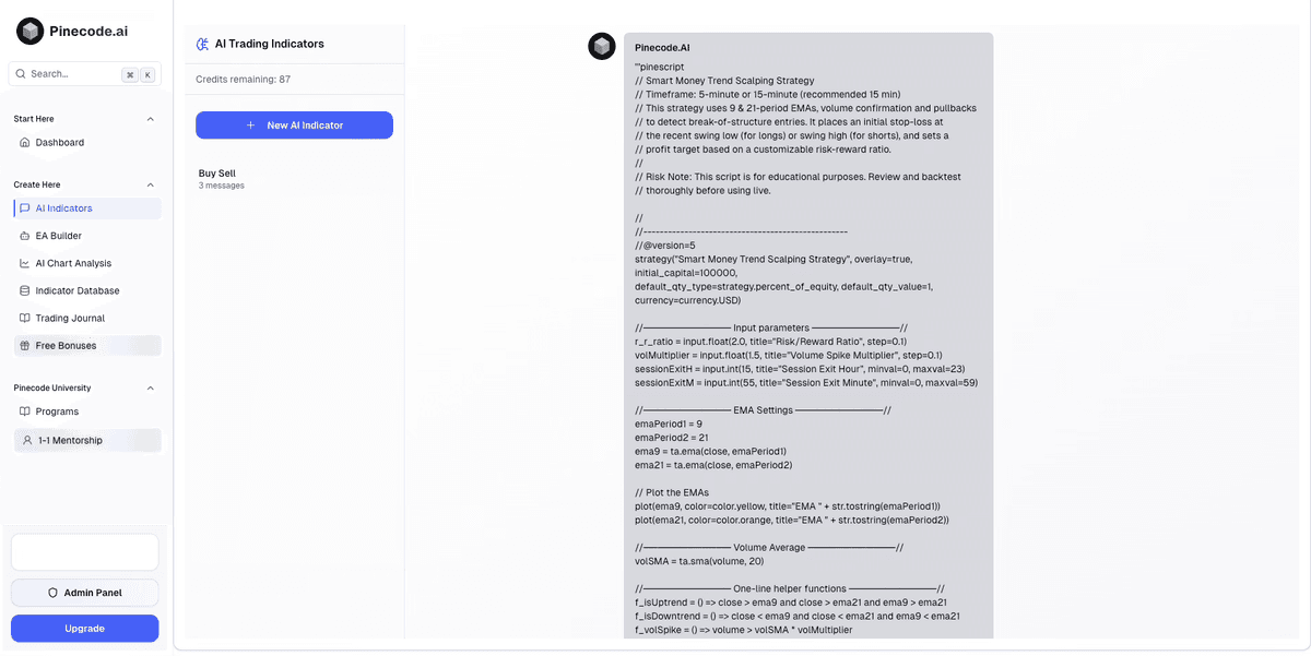AI Indicator Builder